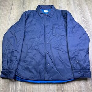 Outerknown Mens Blue Evolution Econyl Jacket Snap Shacket Windbreaker Size XL